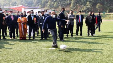 CM Biren inaugurates second Artificial Turf at Langjing Achouba