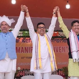 Biren canvasses for BJP candidates in Tripura