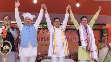 Biren canvasses for BJP candidates in Tripura