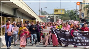 Hundreds protest in Imphal demanding NRC Implementation