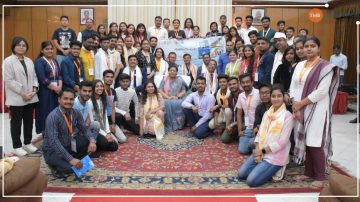 Guv interacts with visiting students from Madhya Pradesh
