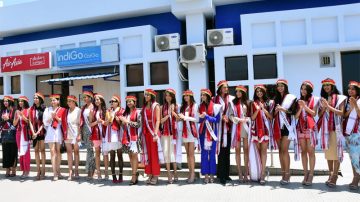 Contestants of 59th Femina Miss India 2023 arrived at Imphal International Airport for the Grand Finale.