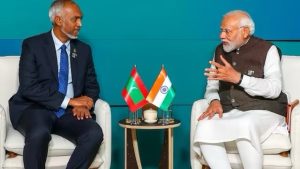 Prime Minister of India Narendra Modi along with President of Maldives Mohamed Muizzu