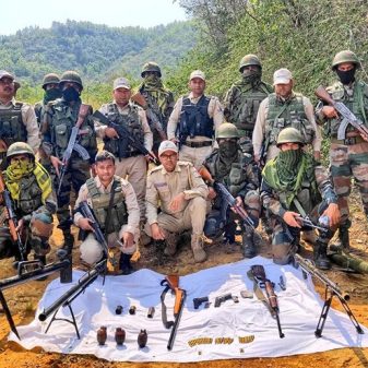 Cache of arms, explosives and ammunition recovered from Imphal East district
