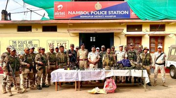 Huge Cache of Weapons and Warlike Stores recovered from Nambol’s Maibam Lotpa Ching
