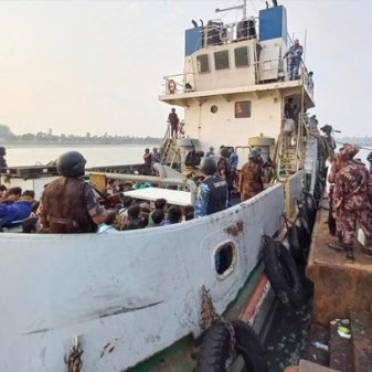 Bangladesh repatriated 288 members of Myanmar’s security forces who had sought refuge across the border