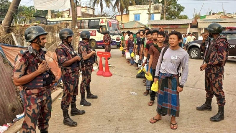 Myanmars security forces who had sought refuge