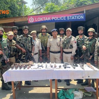 Cache of arms, ammunition and explosives recovered from Bishnupur District