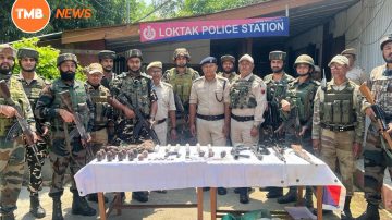 Cache of arms, ammunition and explosives recovered from Bishnupur District